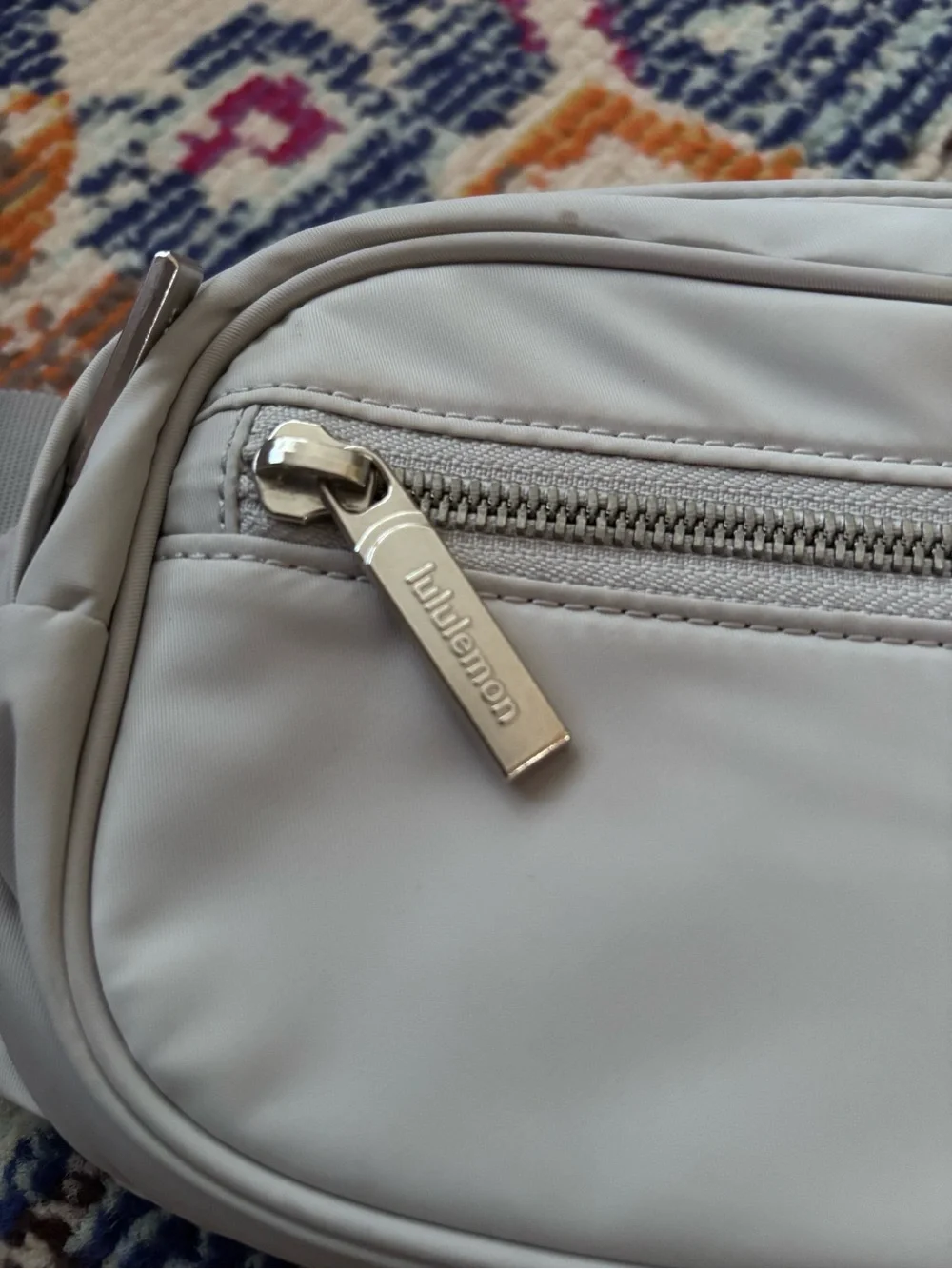 Lululemon Gray Belt Bag Crossbody Waist Bag Silver Hardware